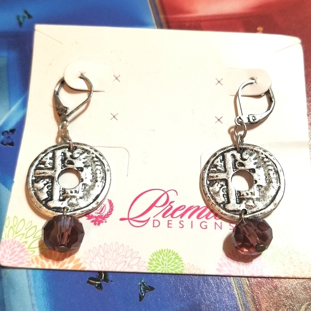 NEW Roman Coin Crystal Premier Designs Earrings